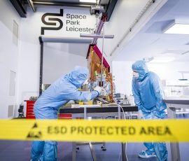 University Of Leicester - Space Park Leicester - CLEAN ROOM- SXI Telescope module ahead of transportation.